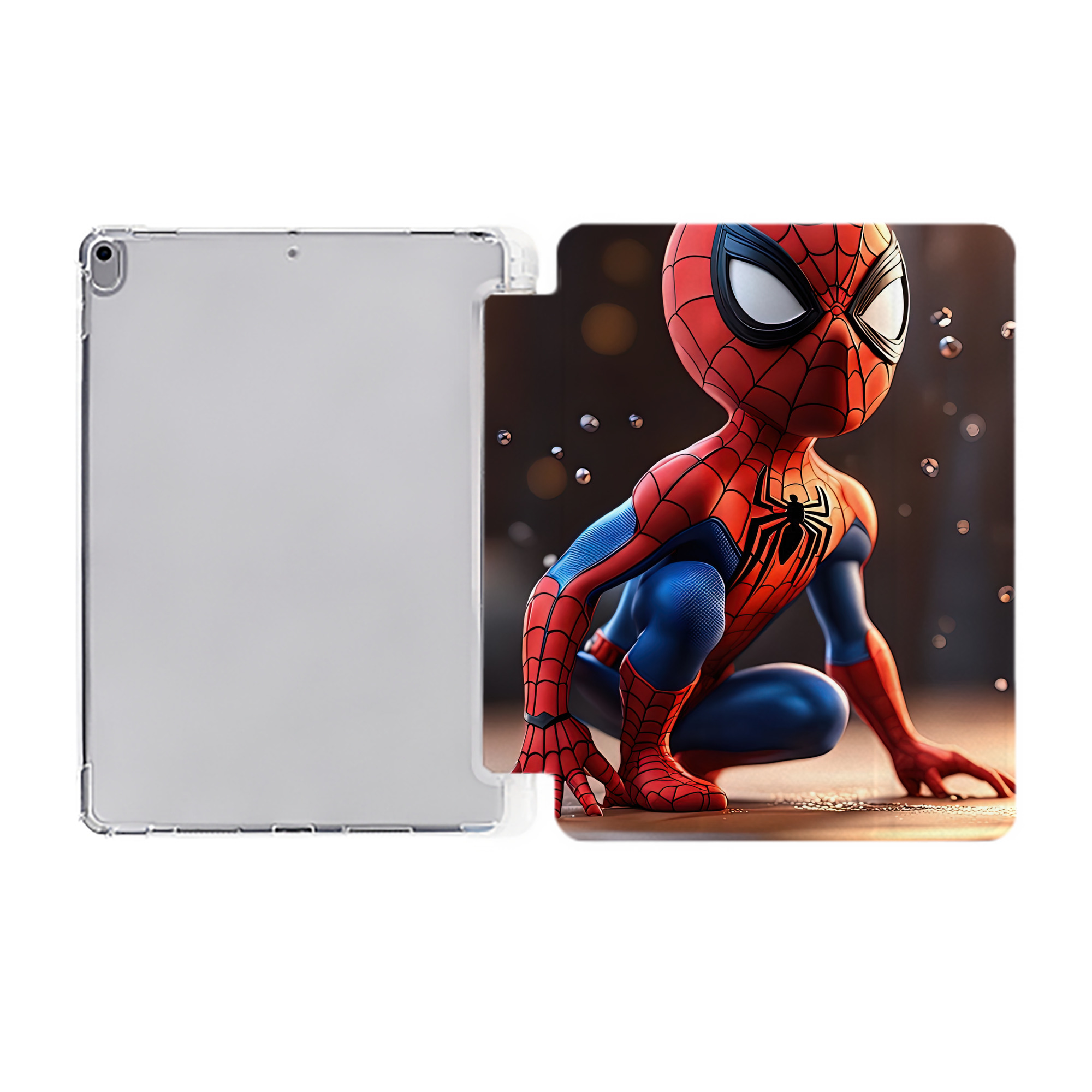 （画像用） Spider Man スパイダーマン IPad ケース ペン収納付き 三つ折りスタンド PUレザー×シリコン 対応機種9.5/10.5/10.9インチ